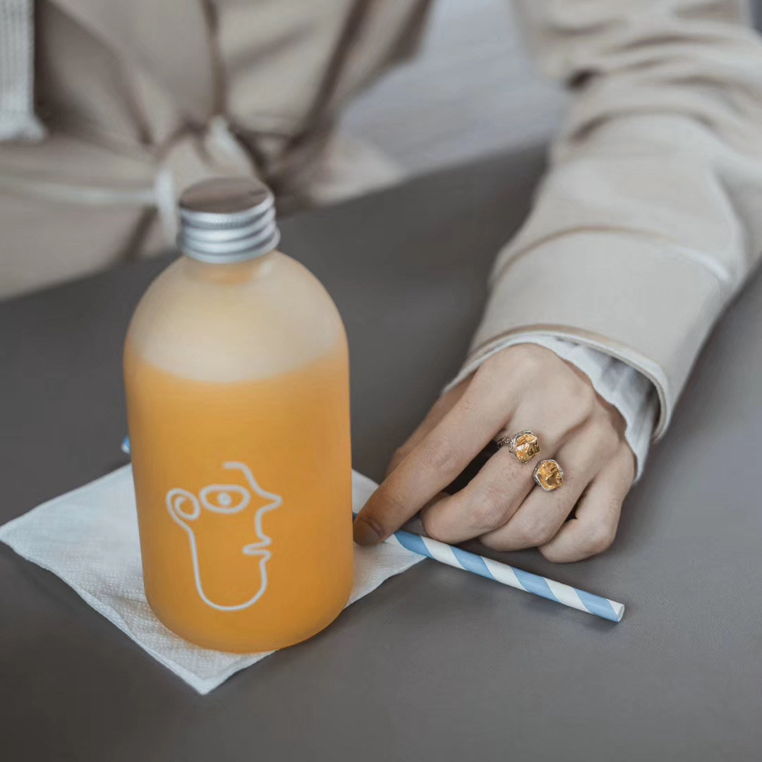 JLInN silver accessories design spot brand new uninlaid new original color ring opening 925 silver gilded couple