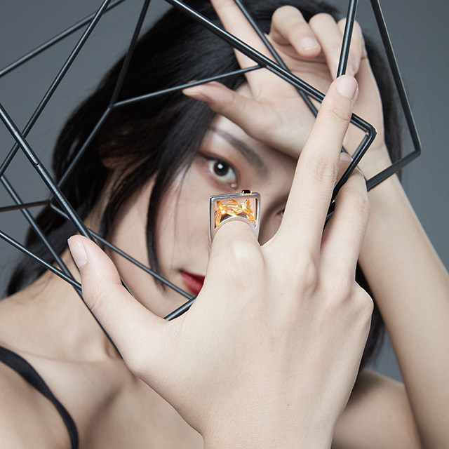 JLInN silver decoration in the beauty orchid ring forefinger Ring Artist stars the same small crowd personality elegance