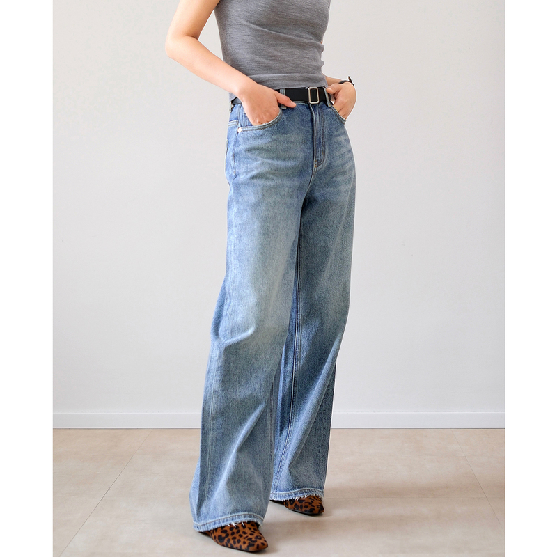 Sansanstudio New Straight-Leg Jeans, Turkish Fabric, Slimming Wide-Leg Denim Pants Sansanstudio New Straight-Leg Jeans, Turkish Fabric, Slimming Wide-Leg Denim Pants