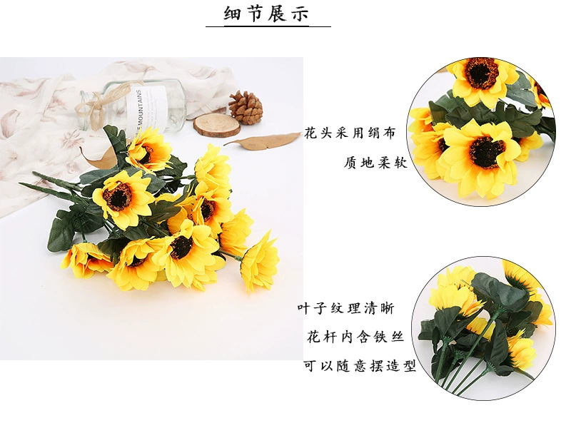 Mô phỏng Sun Flower Daisy Nhà hàng Phân vùng Phụ kiện Trang trí Vị trí Trang chủ Hoa Trang trí Ban công Trang trí Phụ kiện - Hoa nhân tạo / Cây / Trái cây