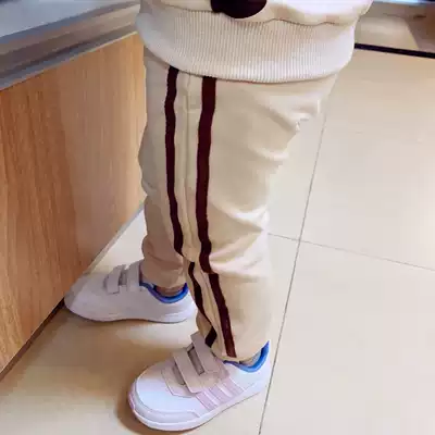 Baby casual pants autumn trousers cotton vertical stripes for men and women children Haren pants sports pants kindergarten loose pants