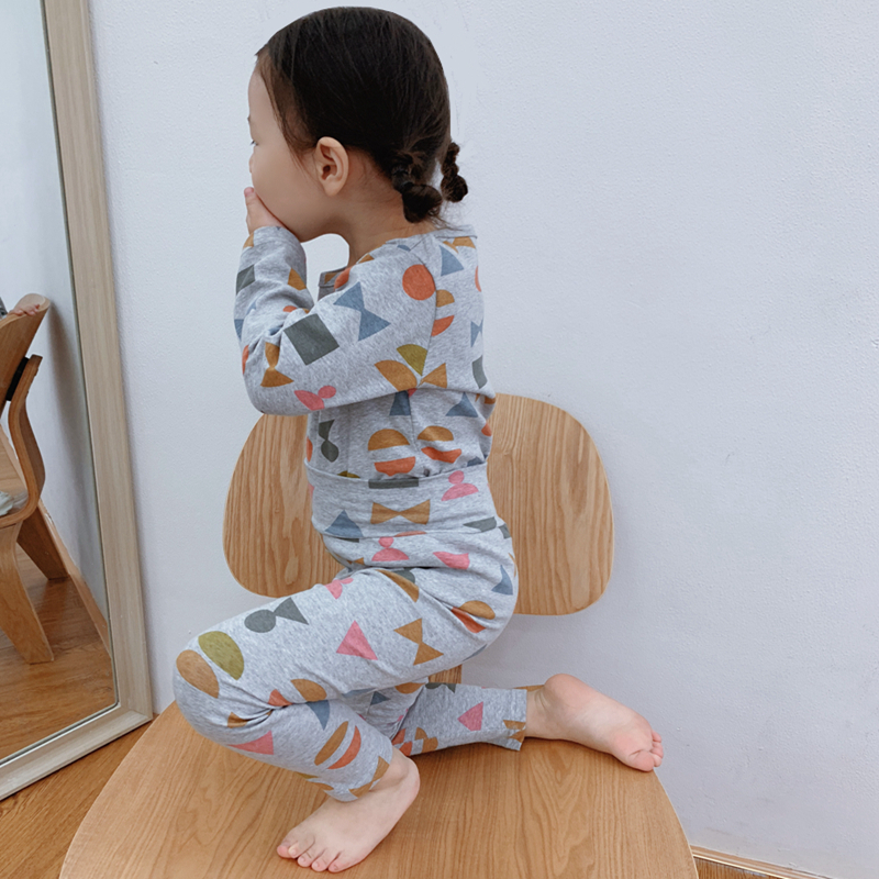 Men's and women's baby high waist belly protection underwear set cotton autumn and winter plus velvet 0-1-3 years old children's autumn clothes two-piece set