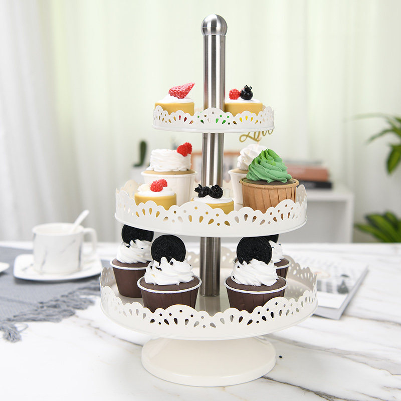 Nordic Style Delicate Dessert Terrace Brief Multilayer Pendulum Table Fruit Tray High Foot Tray Rack Jewelry Containing Tray