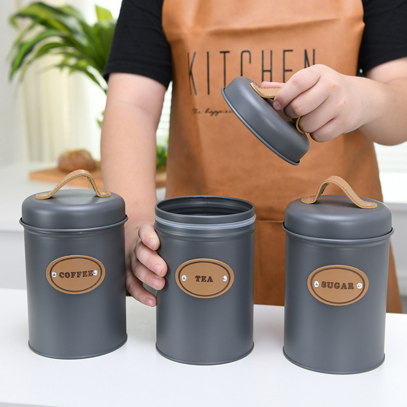 Zakka exports in personality iron tea leaf coffee bean sugar milk powder storage storage storage storage of storage box small jar iron