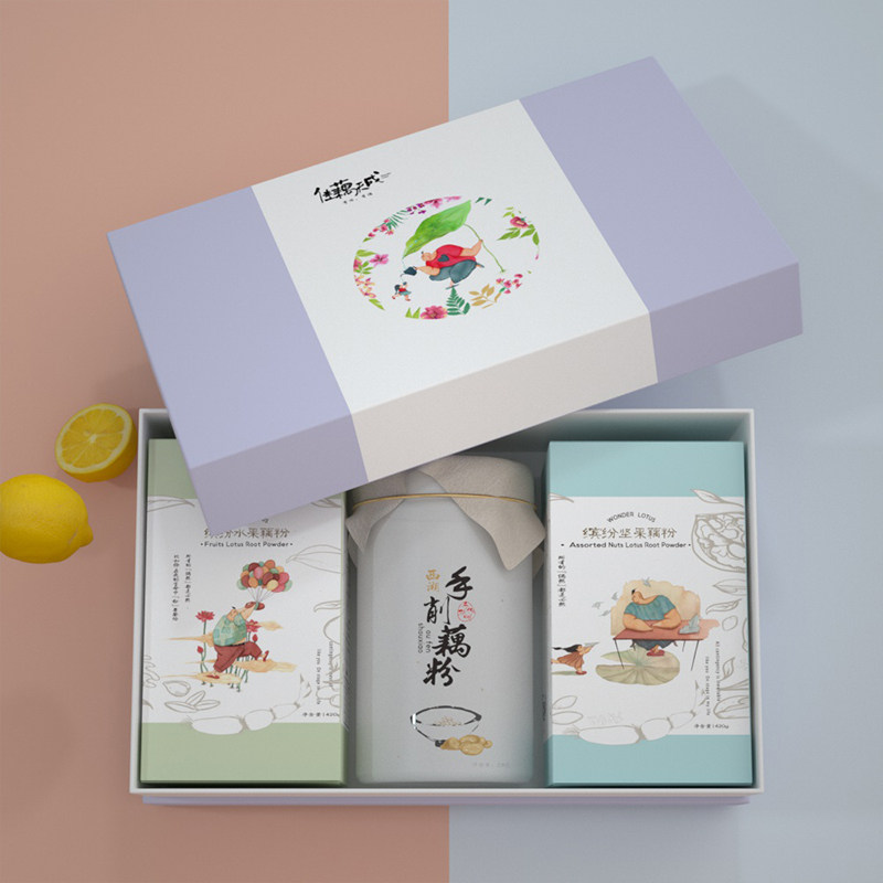 gift box of good lotus root tiancheng west lake lotus root flour hand-cut lotus root flour fruit lotus root flour nut lotus root flour 3 boxes