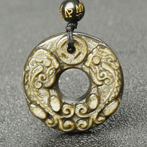 Gold Black Yaoshi Double Lempeter Leopard Pendant Piu Green Buckle Necklace Woman RICH AND RICH Rich Pendant Men Hanging Pendant 1