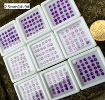 ZJ15 natural Brazilian amethyst bare stone faceted small dots 30 pieces in a box brilliant colored gemstones