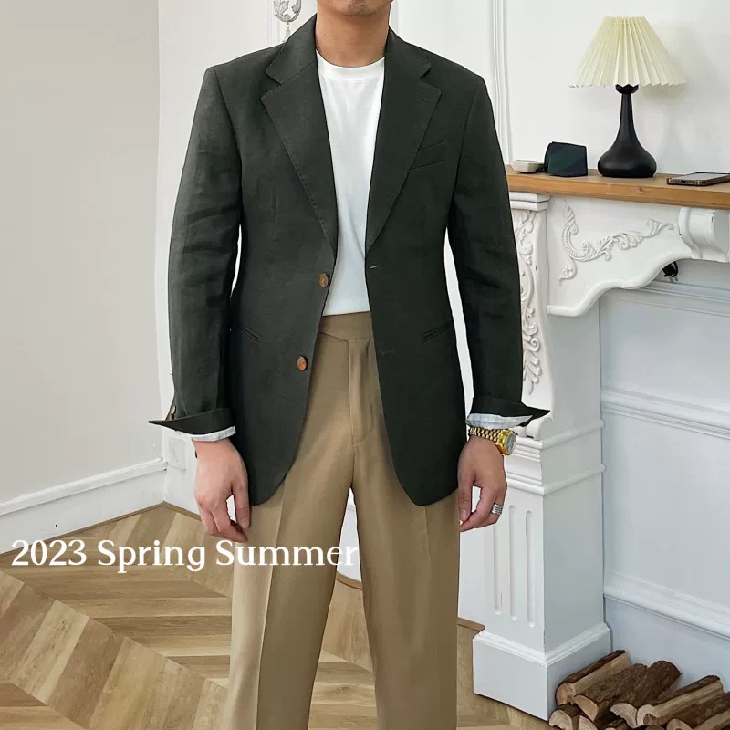 Модный тонкий костюм для отдыха, 2023, slim fit