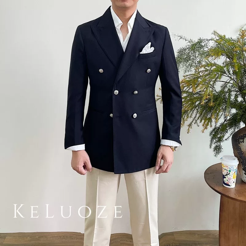 Woolen navy jacket, thin suit