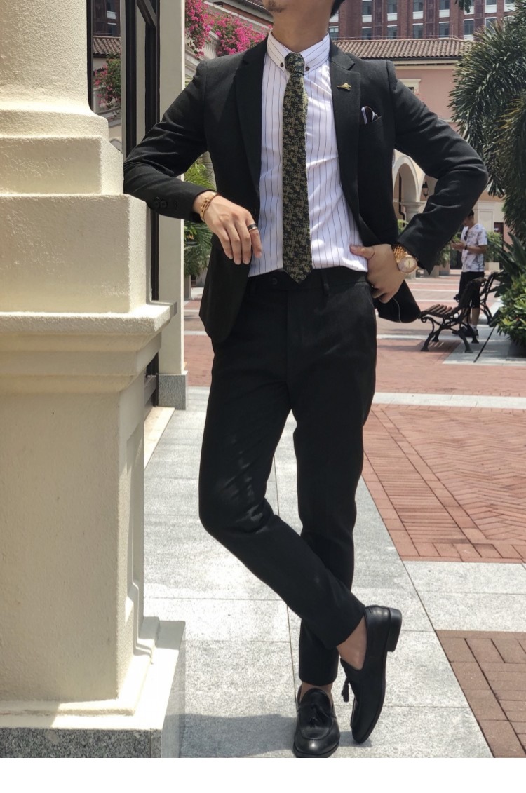 Hàn Quốc mẫu đơn giản cơ bản một bộ đồ đơn ngực nhiều màu thời trang hoang dã thủy triều nam phù hợp với phiên bản mỏng đồ vest