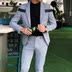 2018 mùa thu lớn kẻ sọc phù hợp với phù hợp với thời trang khâu thiết kế houndstooth slim phù hợp quần dài nam Suit phù hợp