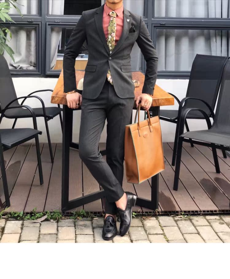 2018 mới đơn giản màu sắc đơn giản quý ông phù hợp với bộ đồ vest nam Slim thời trang nhỏ phù hợp với bộ đồ hai mảnh 4 màu vest nam