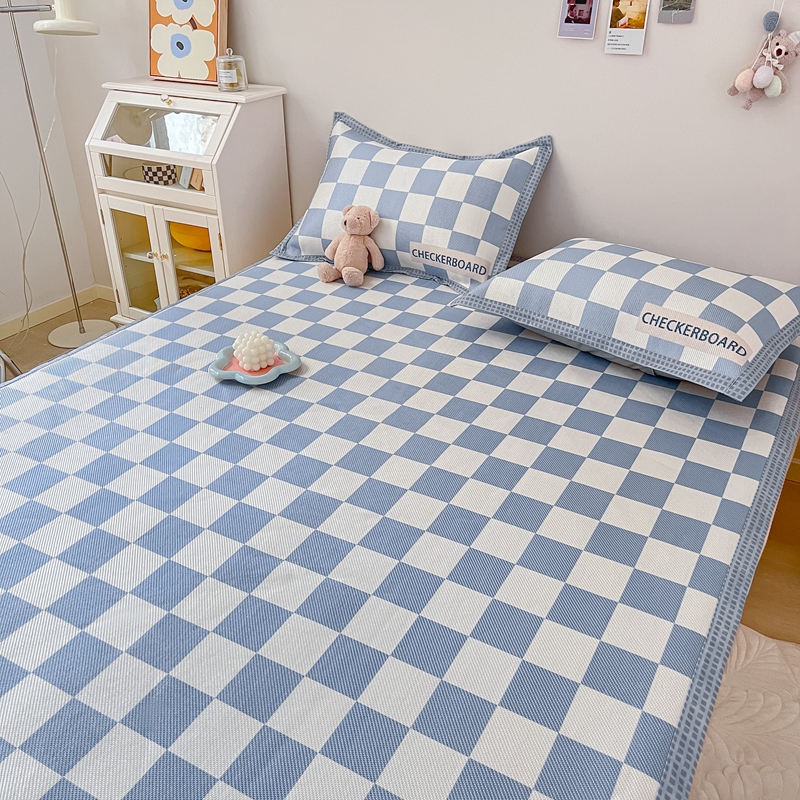 Summer printed ice vines Mat Three Sets Ice Silk Cool Mat Machine Washable Folding Home Summer Air Conditioning Cool Mat Students Solo