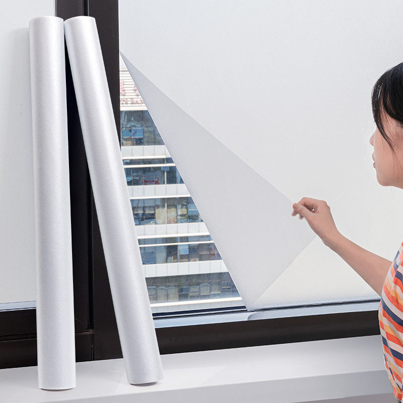 Window Frosted Glass Stickers Light Transmission Opaque Makeup Room Bath Toilet Anti-Peek Shading Film Window Sticker Anti-Walk Light