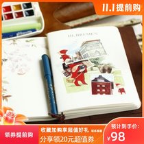 3 120g car thread book (notebook) 32 open puleather hand account book set bee dad