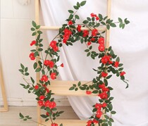 Wedding Decoration Pink 1 8 m Wildwood Rosewood Vines Indoor Large Red Decoration Emulated Silk Flower Plant Wall Hanging Wall Flowers