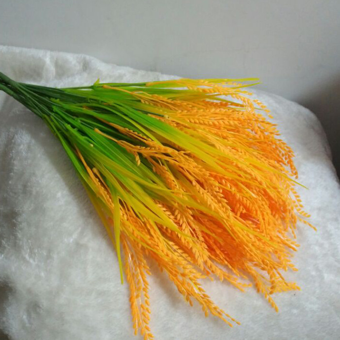 New 7-fork golden simulation rice fake rice wheat ear rice ear fake barley wheat plastic wheat silk flower