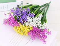 New emulated flower plastic flower emulation Milan flower green plant wall background flower arranging material green Laura decorative grass