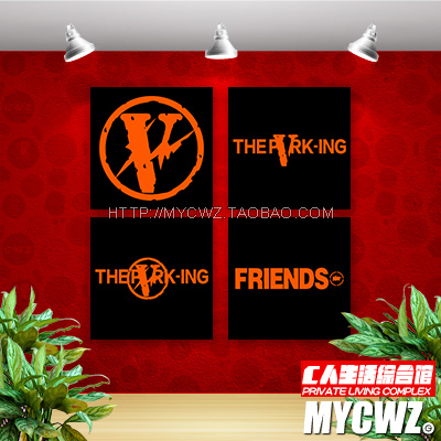 VLONE Hong Kong Edison Chen lightning European and American tide brand joint modern decorative painting frameless painting mural shop home furnishing