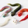 3D printed snake joints, viper figure ornaments, simulated animal model, luminous children's birthday gift, can open mouth