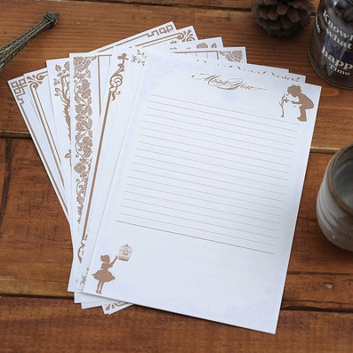 Ретро кожаная бумага A5 Letter Paper Черная белая европейская романтическая буква любовного письма Письмо Письмо Старше спасибо за наборы син 8