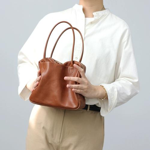 Джаз Сяоцян Овощное дубление 丨 Ветер, дующий из Японии 丨 Легкая нишевая сумка-тоут с держателем для рук, повседневная 𫔮 маленькая квадратная сумка