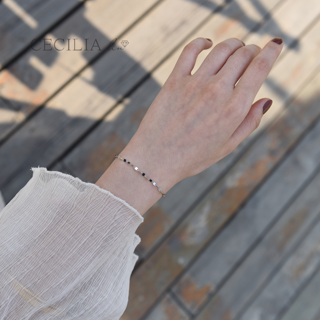 CECILIA texture good all-body S925 sterling silver simple bracelet female ins net red personality temperament birthday gift