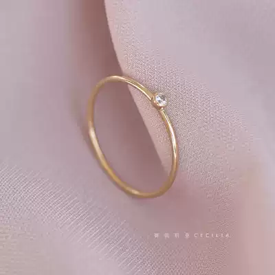 Cabbage price basic model minimalist exquisite single flash Diamond 14K gold does not fade wild joint ring tail ring