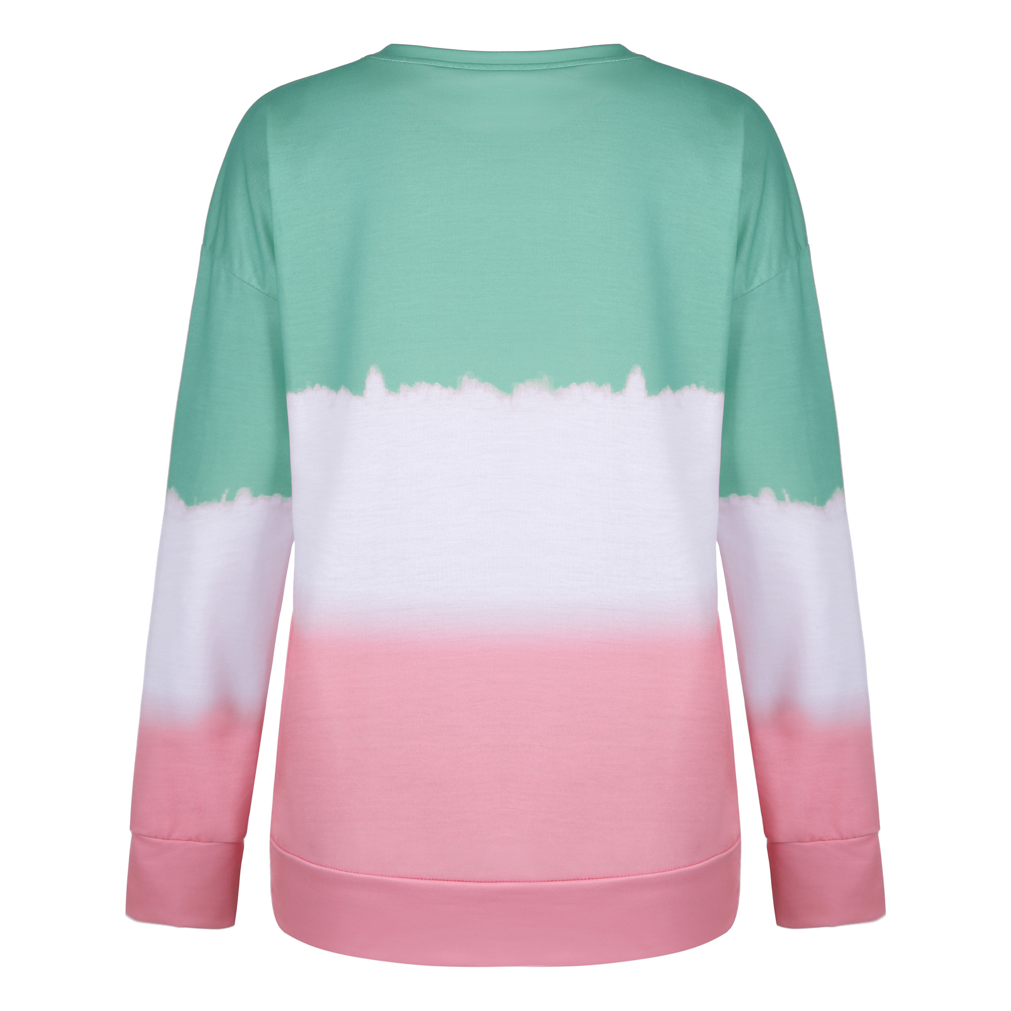 women's printed tie-dye gradient long-sleeved round neck T-shirt sweater NSYF1843