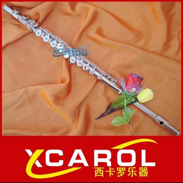 Professional Playing Grade Assay for Flute 16 Holes Boreholes Plus E Key Long Flute Silver-coated Western Caro Instruments