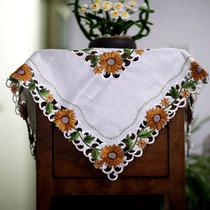 Bedside cabinet cover cloth round Cabinet machine air conditioning cover cloth embroidery hollow cloth embroidery pastoral cloth embroidery universal dust cover