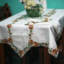 Embroidered tablecloth pastoral cloth coffee table air conditioner towel table washing machine refrigerator cover cloth tablecloth embroidered American country
