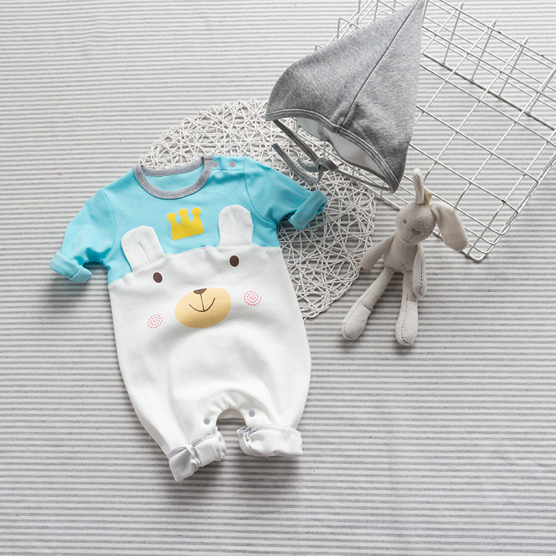 Bé onesies mùa xuân và mùa hè bông nam giới và phụ nữ bé công chúa lá sen ren quần áo trăng tròn trăm ngày rượu vang đỏ áo choàng