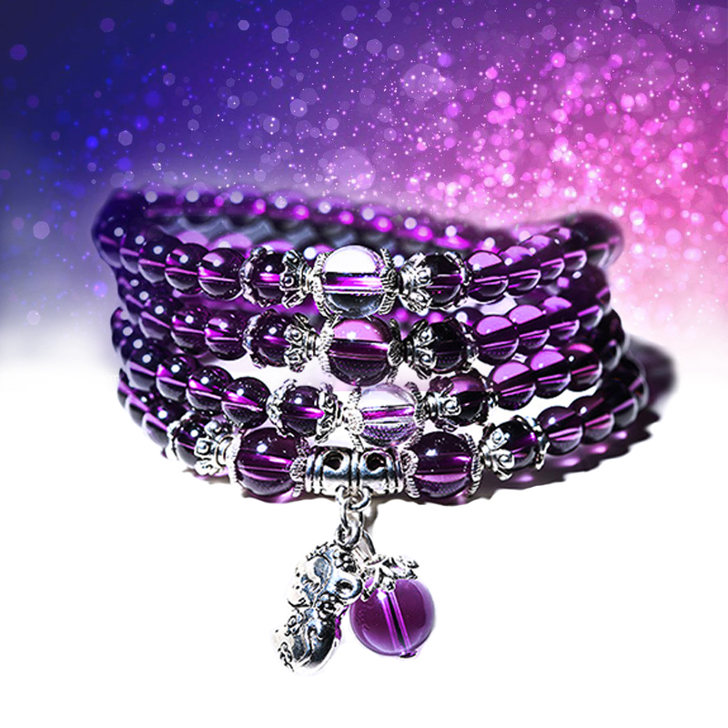 Spring and summer new birthday gifts female amethyst hand silver ornaments zodiac multi-circle hand love love couple good product