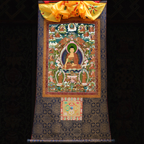 Sakyamuni Buddha and Eighteen Arhats Mineral Pigment Micro-spray Tangka Painting Tibetan Tantric Custom Buddha Bodhisattva Fine Painting