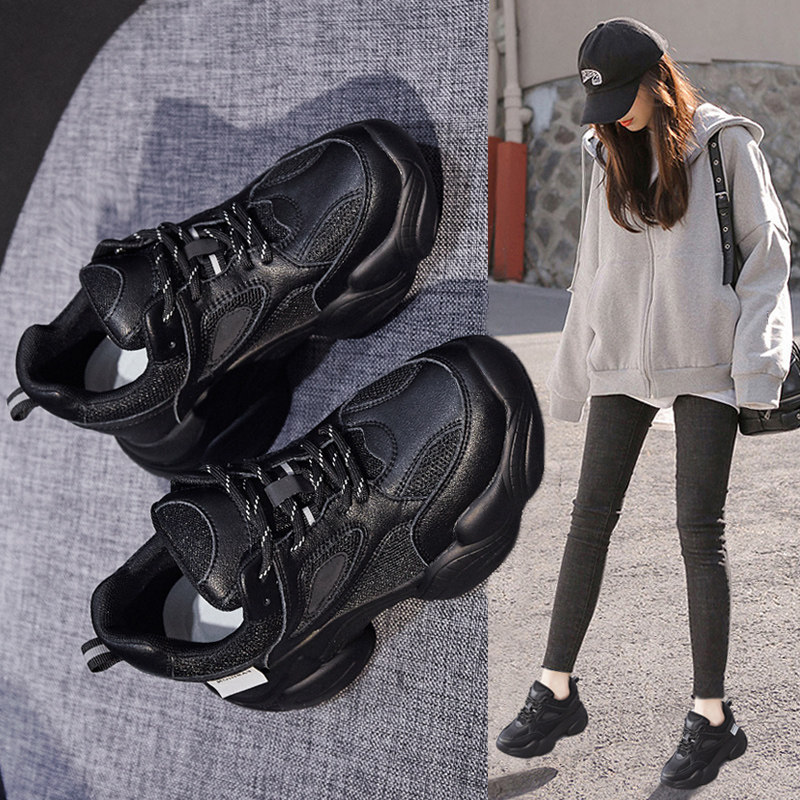 Korea Tide brand 2021 spring new daddy shoes women ins trendy shoes increased thick soled Joker casual sneakers