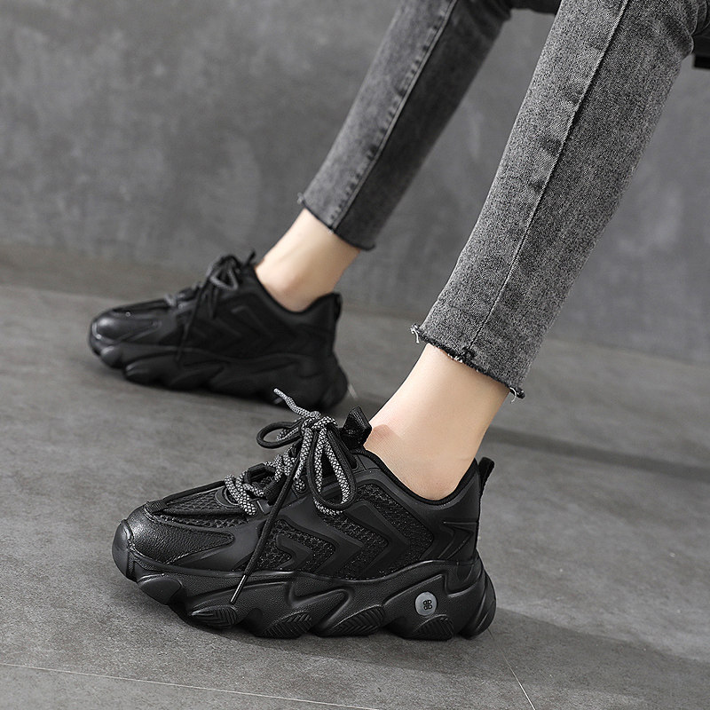 South Korea Tide Cards Old Daddy Shoes Women 2020 Autumn Winter New 100 Lapped Thick Bottom Plus Suede Cotton Sports Casual Shoes ins Chains