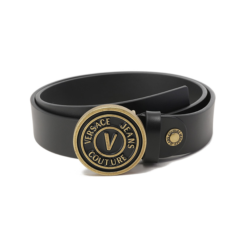 Versace Jeans Couture/Versace Men's V-Emblem Buckle Retro Belt 300095 Versace Jeans Couture/Versace Men's V-Emblem Buckle Retro Belt 300095