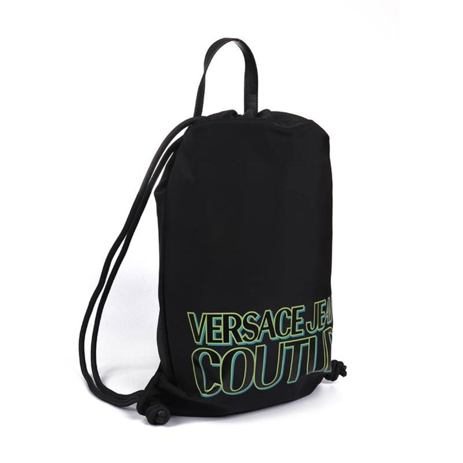сумка versace jeans couture男士黑色聚酯纤维logo双肩背包 300154