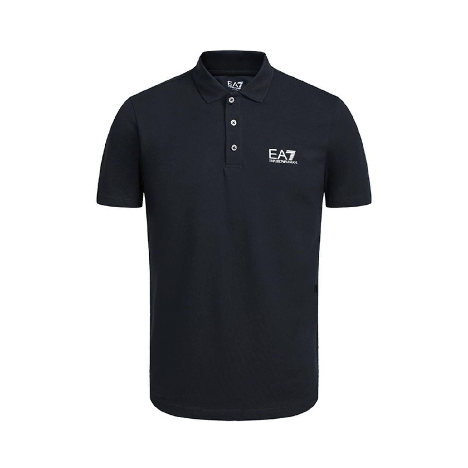 EMPORIO ARMANI/ Темно-синяя футболка polo, короткий рукав 