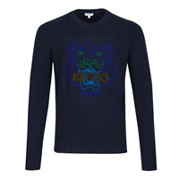 KENZO tinh khiết cashmere mô hình con hổ đầu trang trí nam áo thun áo len áo len cổ lọ nam