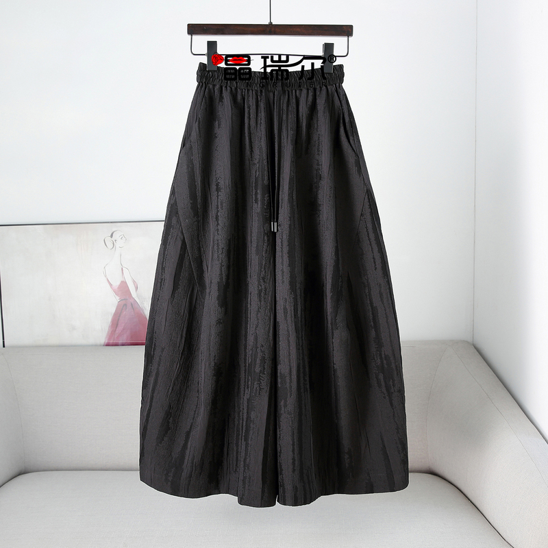 2026 Spring/Summer New Black Yamamoto-Style Cotton and Linen Skirt Pants Wide-Leg Pants Versatile Loose Casual Pants