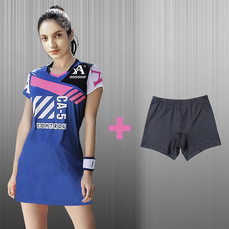 Badminton suit women's dress Tennis table tennis summer sports culottes Quick-drying game fashion short-sleeved Korean suit