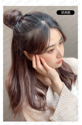 Заколка-крабик, парик изготовленный из настоящих волос, заколка для волос, придает объем