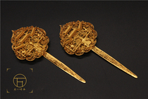 Wanbaode ancient method handmade silk inlaid with tired Silk Silk Ming Dynasty luxury color Chinese traditional jewelry Hanfu hairpin