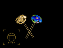 Burning Blue ancient method handmade silk enamel dots Cui DIY handmade boutique Silver gold-plated tires Hanfu jewelry film and television headwear