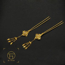 Double 11 welfare retro palace earrings hairpin tassel jewelry Hanfu jewelry Hanfu headdress ancient gold and silver