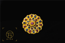 Ming Dynasty head face ancient jewelry Hanfu jewelry gold and silver headgear carving Baobao inlaid top hairpin distracted heart