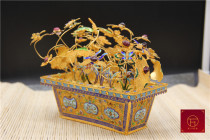 Silver silk tired Silk Silk pinched silk red blue old Sapphire lapis lazuli Lotus bonsai ornaments gift