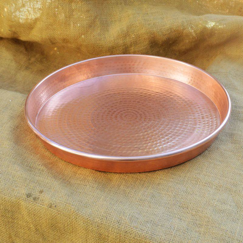 Red copper plate extra thick copper hot pot tray chassis copper fruit plate copper copper copper baking tray double ear baking plate copper plate